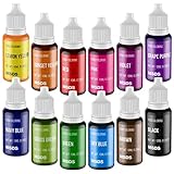 Food Coloring Set - 12 Color Food Grade Vibrant Food Dye Cherrysea Tasteless Liquid Color for Cake Decorating, Baking, Easter Egg, Icing, Fondant, Cooking, Slime Making DIY Supplies Kit - 0.35 Fl. oz (10 ml)/Bottles