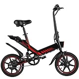 Sailnovo Electric Bicycle, 14'' Electric Bike for Adults and Teenagers with 18.6MPH 45Miles Waterproof Folding Electric Bike with Built-in 36V 10.4Ah Lithium-Ion Battery Throttle & Pedal Assist