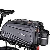 JXFUKAL Bike Bags for Bicycle Rear rack - 9.5L/40L Hard Shell Waterproof Bike Ebike Trunk Pannier Saddle Seat Bag Carrier with Reflector, Rain Cover & Shoulder Strap for Commuter Travel Outdoor