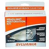 SYLVANIA - Headlight Restoration Kit - 3 Easy Steps to Restore Sun Damaged Headlights with Exclusive UV Block Clear Coat, Light Output and Beam Pattern Restored, Long Lasting Protection