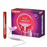 Colgate Optic White ComfortFit Teeth Whitening Kit with LED Light and Whitening Pen, LED Teeth Whitening Kit, Enamel Safe, Works with iPhone and Android