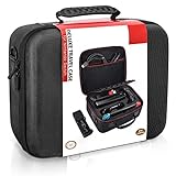 COOWPS Switch Carrying Case Compatible with Nintendo Switch and Switch OLED Model, Portable Full Protection Travel Bag with 21 Game Cards Storage for Switch Console Pro Controller Accessories Black