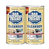 Bar Keepers Friend Powder Cleanser (2 x 12 oz) Multipurpose Cleaner, Stain & Rust Remover for Bathroom, Kitchen & Outdoor Use on Stainless Steel, Aluminum, Brass, Tile, Ceramic, Porcelain & More