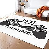 Area Rugs Gamepad Low-Profile Inside Floor Mats, Soft Machine Washable Small Rugs Door Carpet for Entryway Easy to Clean 82'x60', We Love Gaming