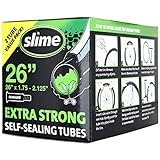 Slime 30074 Bike Inner Tubes with Slime Puncture Sealant, Extra Strong, Self Sealing, Prevent and Repair, Schrader Valve, 26' x1.75-2.125', Value 2-Pack
