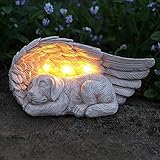 iHeartDogs Dog Memorial Gifts - Forever My Guardian Angel Garden Solar Light - Pet Memorial Stone