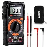 KAIWEETS Digital Multimeter with Case, DC AC Voltmeter, Ohm Volt Amp Test Meter and Continuity Test Diode Voltage Tester for Household Outlet, Automotive Battery Test (Anti-Burn with Double Fuses)