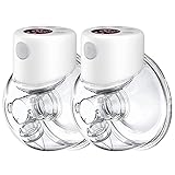 Breast Pump, Wearable Breast Pump, Hands Free Breast Pump, Electric Breast Pump 2 Mode & 9 Levels, 24mm Flange, 2 Pack