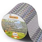 XPCARE Scare Tape Ribbon - 150ft x 2in PET Reflective Tape Keep Wildlife and Property Protected