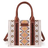 Wrangler Tote Bag for Women Western Shoulder Purses Boho Aztec Satchel Hobo Handbags, WG2202-8120CF