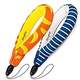 Ringke Waterproof Float Strap (2 Pack), Underwater Floating Strap, Wristband, Hand Grip, Lanyard Compatible with Camera, Phone, Key and Sunglasses (Banana & Navy Stripes)