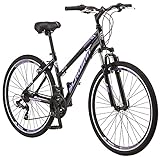 Schwinn GTX 1.0 Comfort Adult Hybrid Bike for Men and Women, Dual Sport Bicycle, 700c Wheels, 17.5-Inch Step-Through Aluminum Frame, 21-Speed Twist Shifters, Alloy Linear Pull Brake, Black