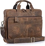 Leather Briefcase 18 Inch Laptop Messenger Bags for Men and Women Best Office School College Briefcase Satchel Bag