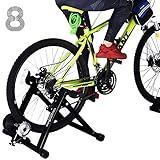 Bike Trainer Stand for 26'-28' Mountain & 700C Road Bikes, Indoor Stationary Bicycle Exercise w Quiet Noise Reduction/Wider 8 Level Resistance