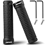 Hapleby Premium Bike Handlebar Grips, Single Lock-on Bike Grips, Professional Mountain Bicycle Handlebar Locking Grips with Anti-Slip, 2PCS Screw and 2PCS Allen Wrench for Free
