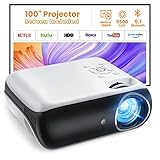 HAPPRUN Projector, Native 1080P Bluetooth Projector with 100''Screen, 9500L Portable Outdoor Movie Projector Compatible with Smartphone, HDMI,USB,AV,Fire Stick, PS5