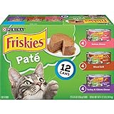 Purina Friskies Pate Wet Cat Food Pate Variety Pack Salmon Dinner, Turkey and Giblets and Mixed Grill - (2 Packs of 12) 5.5 Oz. Cans