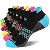eallco Womens Ankle Socks 6 Pairs Running Athletic Cushioned Sole Socks With Tab