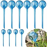 Plant Watering Globes, 10pcs Plastic Plant Automatic Water Bulbs Flower Self Feeder Balls Irrigation Device Auto Waterer Planter Insert Stakes for Indoor Outdoor Garden Potted While Away on Vacation