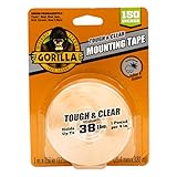 Gorilla Tough & Clear Double Sided Adhesive Mounting Tape, Extra Large, 1' x 150', Clear, (Pack of 1)