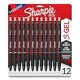 SHARPIE S-Gel, Gel Pens, Medium Point (0.7mm), Assorted Colors, 12 Count