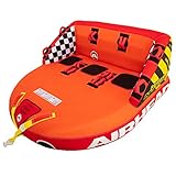 Airhead Super Mable Towable | 1-3 Rider Tube for Boating and Water Sports, Heavy Duty Full Nylon Cover with Zipper, EVA Foam Pads, and Patented Speed Safety Valve for Easy Inflating & Deflating