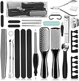 Professional Pedicure Tools Set, 26 in 1 Stainless Steel Foot Care Kit Foot Rasp Dead Skin Remover Pedicure Kit,Foot File Kit Foot Callus Remover, for Men Women Travel