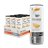 CELSIUS Sparkling Orange, Functional Essential Energy Drink 12 Fl Oz (Pack of 12)