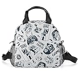Wiqodme Retro Gaming Joystick Gamepad Gorilla Arcade Game Lunch Bag Insulated Lunch Box with Adjustable Shoulder Strap for Women Men Reusable Lunch Cooler Bag for Office Picnic