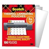 Scotch Thermal Laminating Pouches, For Use With Thermal Laminators, 8.9 x 11.4 Inches, Letter Size Sheets, 100 Count (Pack of 1)