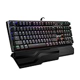 Bloody Gaming B975 Light Strike Optical Gaming Computer Keyboard |Instant Actuation | Spill-Resistant Design | RGB LED Backlit Keyboard | Tactile & Clicky Feedback | Detachable Wrist-Rest