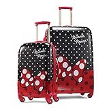 AMERICAN TOURISTER Kids' Disney Hardside Luggage with Spinner Wheels, Minnie Mouse Red Bow, 2-Piece Set (21/28)