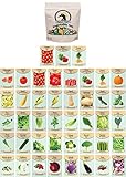 Set of 43 Assorted Vegetable & Herb Seed Packets - Over 10,000 Seeds! - Includes Mylar Storage Bag - Deluxe Garden Heirloom Seeds - 100% Non-GMO