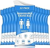 DIBBATU Urine Bag,12 PCS 800ML Disposable Urinal Bag for Travel, Emergency Portable Pee Bag and Vomit Bags, Unisex Urinal Bag as Toilet Bag Suitable for Camping, Traffic Jams, Pregnant, Patient, Kids