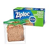Ziploc Sandwich and Snack Bags for On the Go Freshness, Grip'n Seal Technology for Easier Grip, Open, and Close, 280 Count