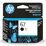 HP 67 Black Ink Cartridge | Works with HP DeskJet 1255, 2700, 4100 Series, HP ENVY 6000, 6400 Series | Eligible for Instant Ink | 3YM56AN