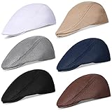 Geyoga 6 Pieces Men's Mesh Flat Cap Breathable Summer Newsboy Hat Cabbie Flat Cap (Multicolor Flat)