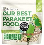 Dr. Harvey's Our Best Parakeet Food, Wholesome Seeds, Nuts, Fruits, and Vegetables Bird Feed for Budgies and Parakeets