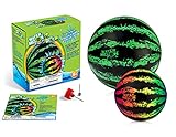 Watermelon Ball Pool Toys for Adults and Family - 2 Pack of 6 1/2' & 9' Pool Ball for Kids, Teens, Everyone - Swimming Pool Games, Water Football, Tag, Diving & Beach Ball Play - Fun Pool Accessories