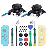 2 Pack Joycon Joysticks, Joycon Repair Kit Joystick Replacement Parts for Nintendo Switch, Switch Lite & Switch OLED, Include Thumb Grips, Metal Lock Buckles