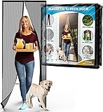 Flux Phenom The Original Magnetic Screen Door - Easy Install, Self-Closing, Pet-Friendly Door Screen Magnetic Closure - Heavy Duty Magnetic Door Screen Mesh for Convenient Entry, Keeps Bugs Out