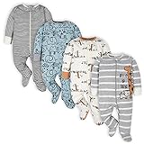 Gerber Baby Boys' 4 Pack Sleep'N Play Footie, Jungle Blue, 3-6 Months