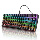 RK ROYAL KLUDGE RK68 (RK855) Wired 65% Mechanical Keyboard, RGB Backlit Ultra-Compact 60% Layout 68 Keys Gaming Keyboard, Hot Swappable Keyboard with Stand-Alone Arrow/Control Keys, Red Switch, Black