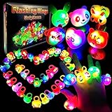 Wakestar - 24 Pack LED Light Up Bumpy Rings Party Favors For Kids Prizes Box Toys For Birthday Classroom Rewards Treasure Box Prizes Toys Glow Party Supplies