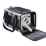 Vceoa 17.5x11x11 Inches Cat, Dog Carrier for Pets Up to 16 Lbs, Soft-Sided Cat Bag Animal Carriers Travel Puppy Carry As a Toy of Fabric Pet Home