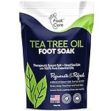 Tea Tree Oil Foot Soak with Epsom Salt - For Toenail Repair, Athletes Foot, Softens Calluses, Soothes Sore & Tired Feet, Nail Discoloration, Foot odor Scent, Spa Pedicure Foot Care - Made in USA 16 oz