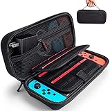 Deruitu Switch Carrying Case Compatible with Nintendo Switch/Switch OLED - Fit AC Charger Adapter - with 20 Game Cartridges Hard Shell Travel Switch Pouch for Console & Accessories