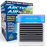 Arctic Air Pure Chill 2.0 Evaporative Air Cooler by Ontel - Powerful, Quiet, Lightweight and Portable Space Cooler with Hydro-Chill Technology For Bedroom, Office, Living Room & More