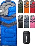 MalloMe Sleeping Bags for Adults Cold Weather & Warm - Backpacking Camping Sleeping Bag for Kids 10-12, Girls, Boys - Lightweight Compact Camping Gear Must Haves Hiking Essentials Sleep Accessories