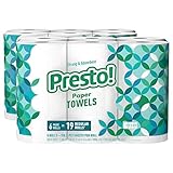 Amazon Brand - Presto! Flex-a-Size Paper Towels, 158 Sheet Huge Roll, 12 Rolls (2 Packs of 6), Equivalent to 38 Regular Rolls, White